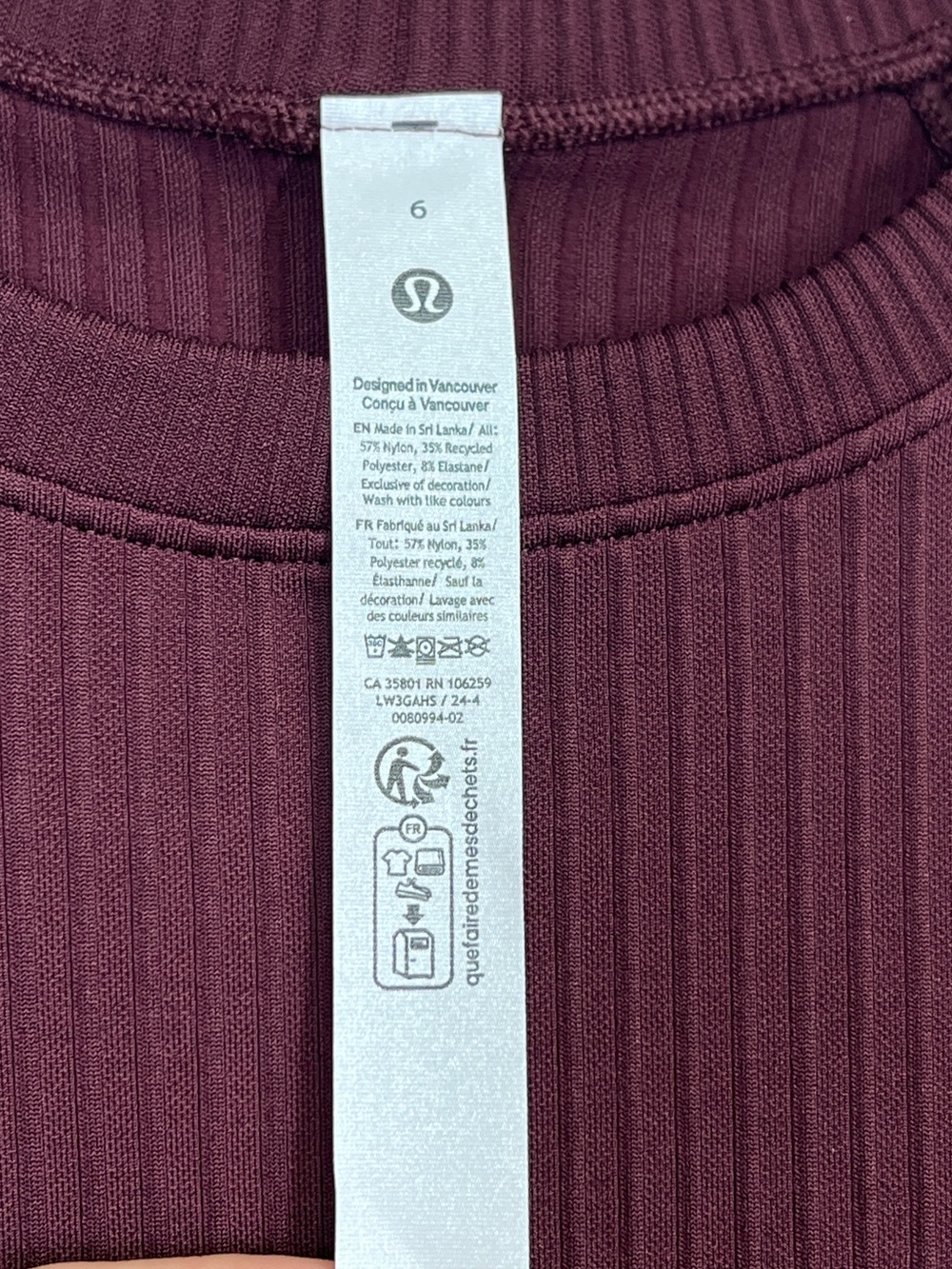 Lululemon NEW Rest Less Pullover Rib Garnet - Picture 6 of 7